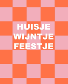 tuinposter huisje wijntje feestje