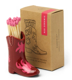 paddywax boot match holder - red & pink
