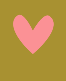 tuinposter hart lime roze