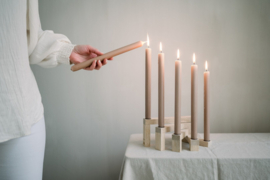 Kandelaar Coen beige / hout