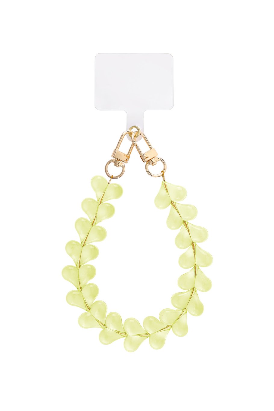 TELEFOONKOORD HARTJES TRANSPARANT LIME