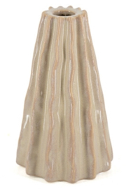 kandelaar aardewerk beige ribbel