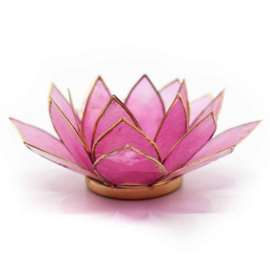 Waxinelichthouder Lotus licht roze