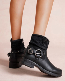 ZoeZo Design - korte laarzen - cowboylaarzen - enkellaarzen - bikerboots - nieuwe collectie - zwart - hakhoogte 3 cm - met rits