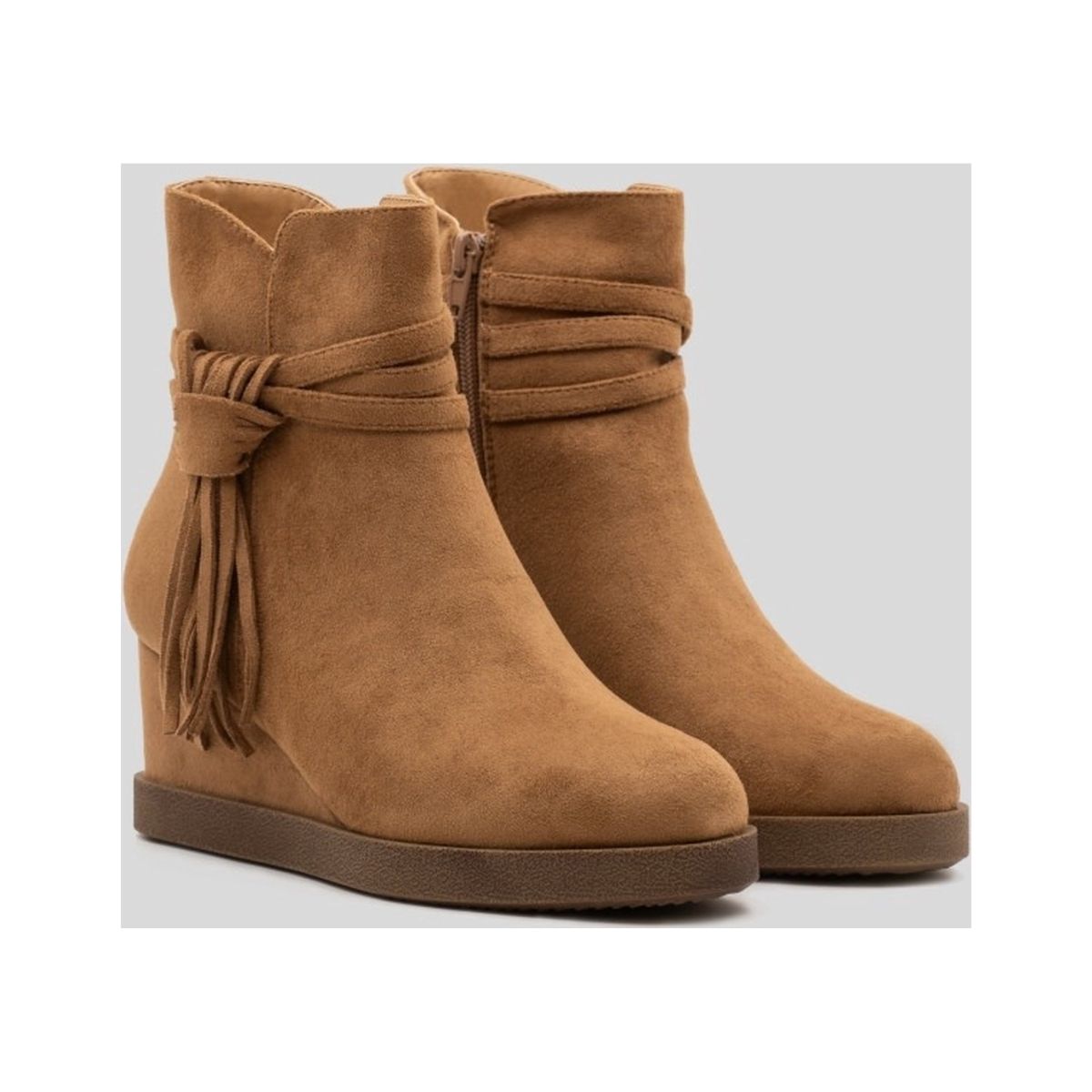 Buonarotti - enkellaarzen - camel - suedine