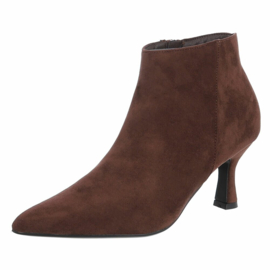 Kittenheels - kleine naaldhak - dameslaarzen - bruin - suedine