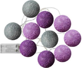 Cottonsballs - 2 stuks - lichtslinger - met 10 Leds - L 175 cm - U ontvangt 2 stuks - in 3 kleuren verkrijgbaar