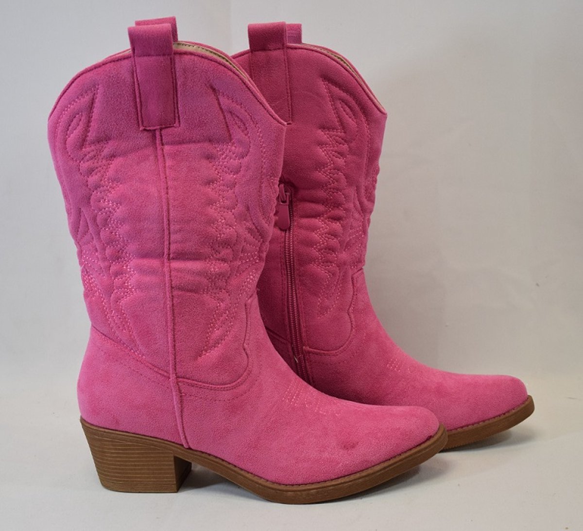 Cowboylaarzen - pink - fuchsia - suedine - kuitlaarzen