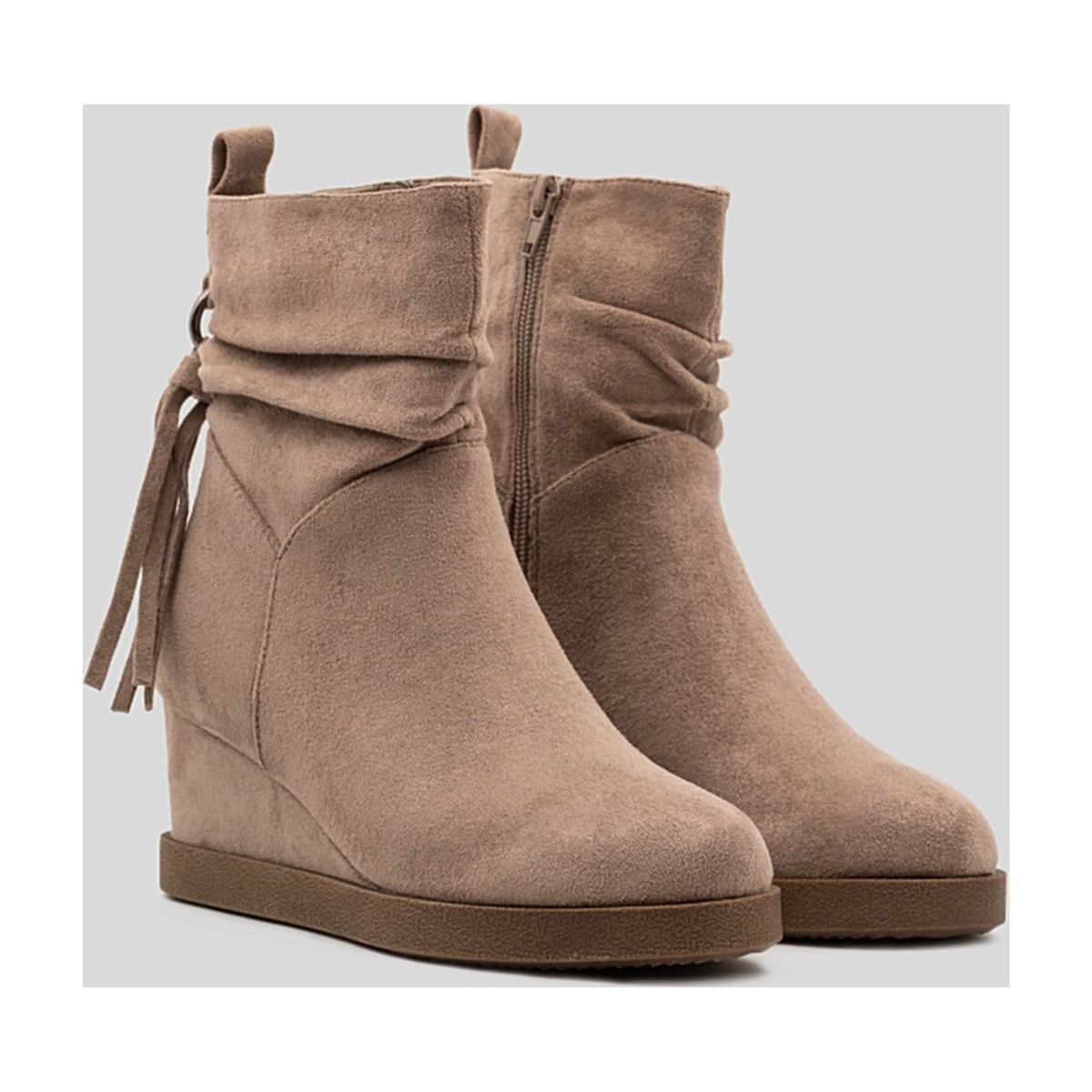 Buonarotti - enkellaarzen - beige - suedine - sleehak