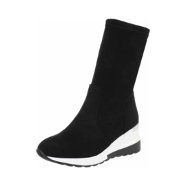 Wedges - in 2 kleuren - hoge Sneaker - soklaars - stretchlaars