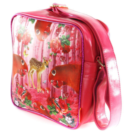 Kunstboer schoudertas - Bambi/Papegaai - kindertas H25 x Br25 x L10 cm