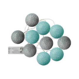 Cottonsballs - 2 stuks - lichtslinger - met 10 Leds - L 175 cm - U ontvangt 2 stuks - in 3 kleuren verkrijgbaar
