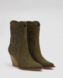 Cowboylaarzen - suedine - armygreen - groen - bling