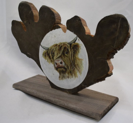 ZoeZo Design -  houten ornament - Schotse Hooglander - circa 37 x 25 cm