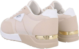 Sneakers in 2 kleuren - lage sneaker - zomersneakers - beige en roze
