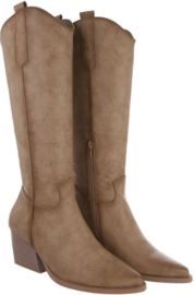Cowboylaarzen - lange laarzen - PU leder - bruin - jusedlook
