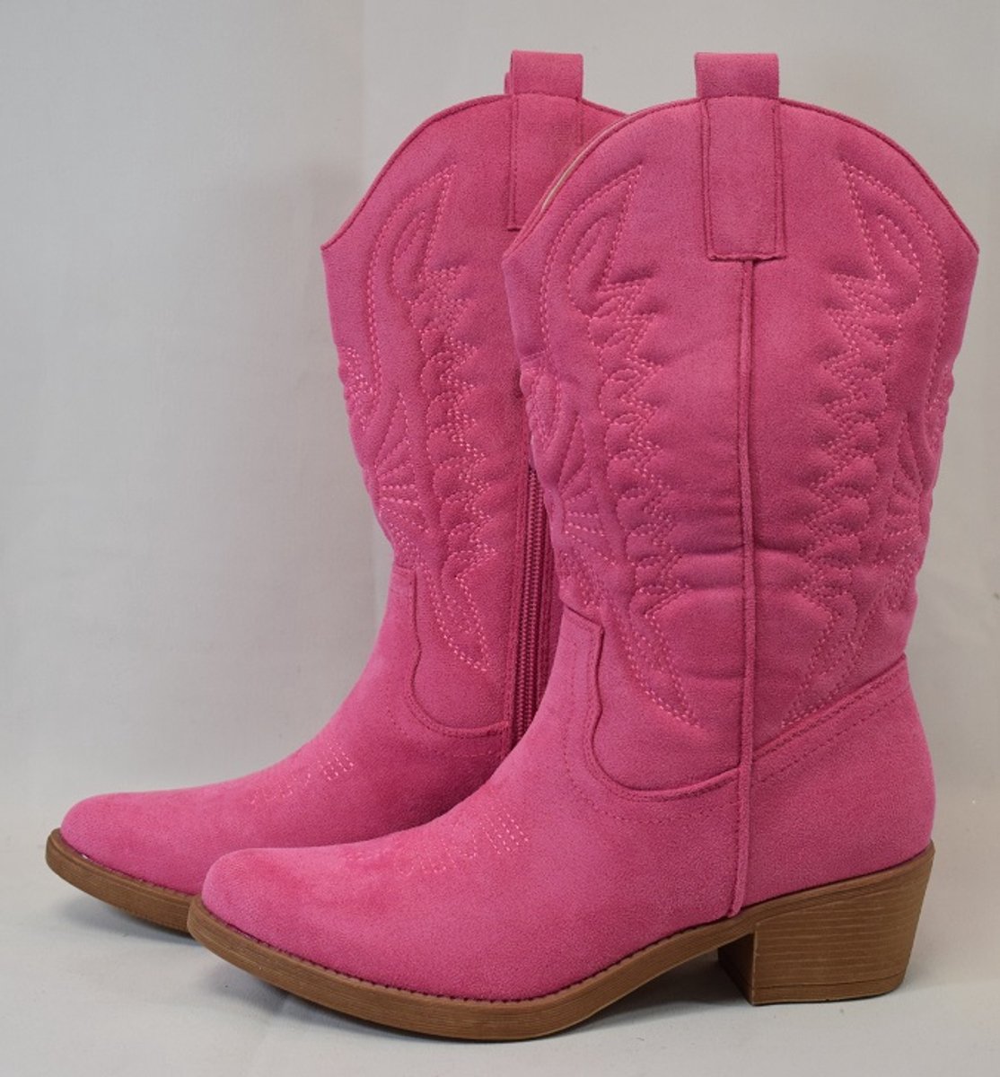 Cowboylaarzen - pink - fuchsia - suedine - kuitlaarzen