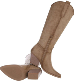 Cowboylaarzen - lange laarzen - PU leder - bruin - jusedlook