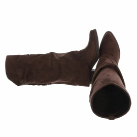 ZoeZo Design - lange laarzen - cowboylaarzen - afzaklaarzen - kaplaarzen - bruin - hakhoogte 4 cm - instapmodel