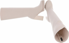 Stretch laarzen - soklaarzen - lange laarzen - ecru - beige - textiel