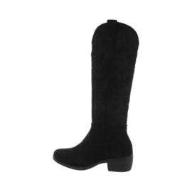 Lange cowboylaarzen - Basic laarzen - zwart - suedine