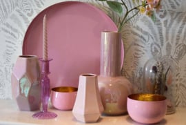 DK Design - dienblad - pink - zacht roze - goud - Ø 33 cm