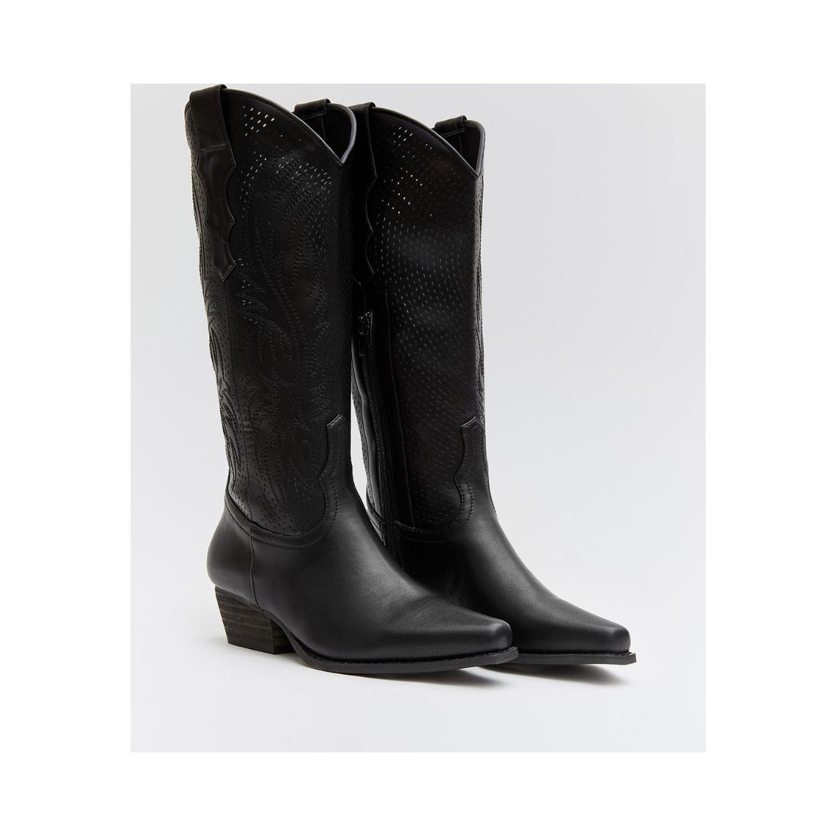 Buonarotti - cowboylaarzen - zwart - lange laarzen - imitatieleder