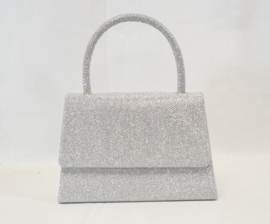 Giuliano - handtas - schoudertas - zilver - glitter - hoogte zonder handvat 14 cm - Br 20 - diep 5 cm