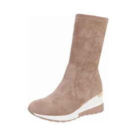 Wedges - in 2 kleuren - hoge Sneaker - soklaars - stretchlaars