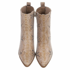 Cowboylaarzen - PU leder - snake- slangenprint - hakhoogte 6 cm - rits
