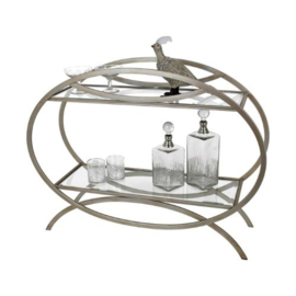 Want & Needs - bijzettafel - wandtafel - H80 x Br 90 x L30 - zilver - glas