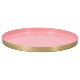 DK Design - dienblad - pink - zacht roze - goud - Ø 33 cm
