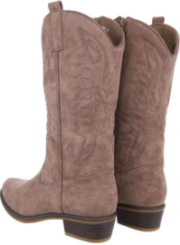 Cowboylaarzen - khaki - bruin - kuitlaarzen - halfhoog