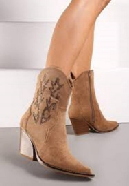 Cowboylaarzen - suedine - Khaki - bling