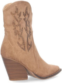 Cowboylaarzen - suedine - Khaki - bling