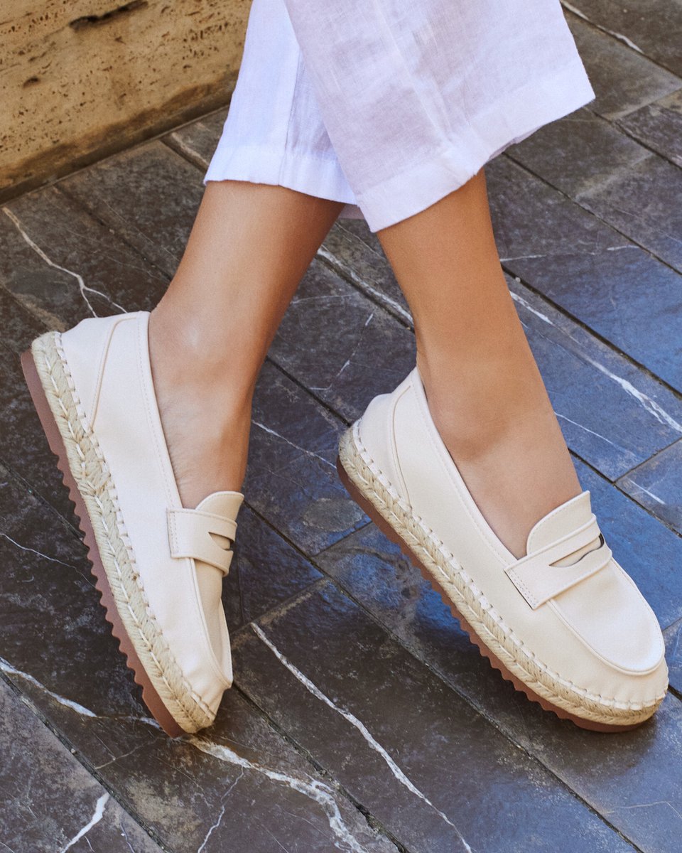 Buonarotti - Dames - Loafers - Mocassins - Espadrilles - schoenen - ecru - Imitatieleer