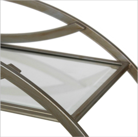 Want & Needs - bijzettafel - wandtafel - H80 x Br 90 x L30 - zilver - glas