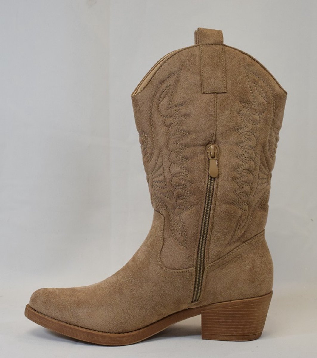 Cowboylaarzen - taupe - suedine - kuitlaarzen