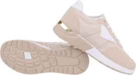 Sneakers in 2 kleuren - lage sneaker - zomersneakers - beige en roze