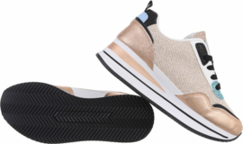 Sneakers - glitter champagne - lage sneaker