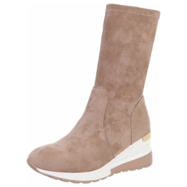 Wedges - in 2 kleuren - hoge Sneaker - soklaars - stretchlaars