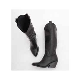 ZoeZo Design - laarzen - cowboylaarzen - zwart - hakhoogte 7 cm - ecoleder