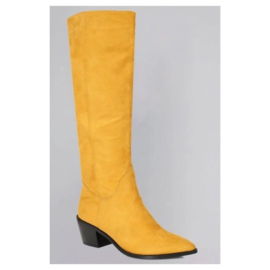 Lindy Bob - laarzen - model Sam - cowboylaarzen - oker - geel - hakhoogte 5,5 cm - suedine