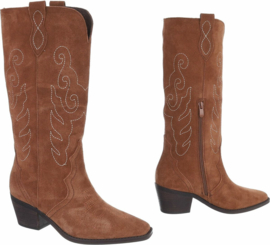 Cowboylaarzen - bruin - suede - echt leder !
