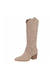 Cowboylaarzen - Khaki - licht bruin - suedine - kaplaarzen - zomerlaarzen