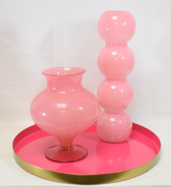 ZoeZo Design - roze glas vaas op voet