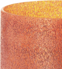 Riverdale kaarshouder /waxinelichtjeshouder - Phoebe - terra - oranje - H20 x Ø12.5 cm