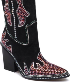 Cowboylaarzen - glitterlaarzen - zwart