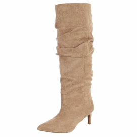 kitten heels - afzaklaarzen - beige - suedine - in 3 kleuren verkrijgbaar