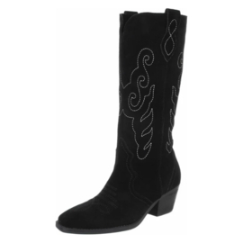 Cowboylaarzen - zwart - suede - echt leder !